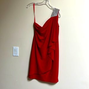 Cache Red Midi Dress